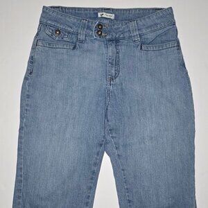 Lee Just Below The Waist Womens Blue Denim 5 Pocket Design Capris Size 6M